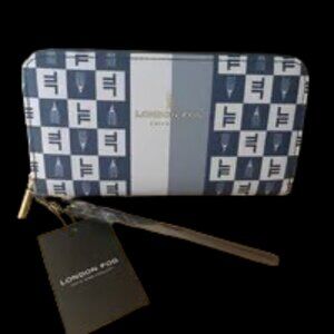 Adalia Signature Zip Around Wallet Wristlet in Navy